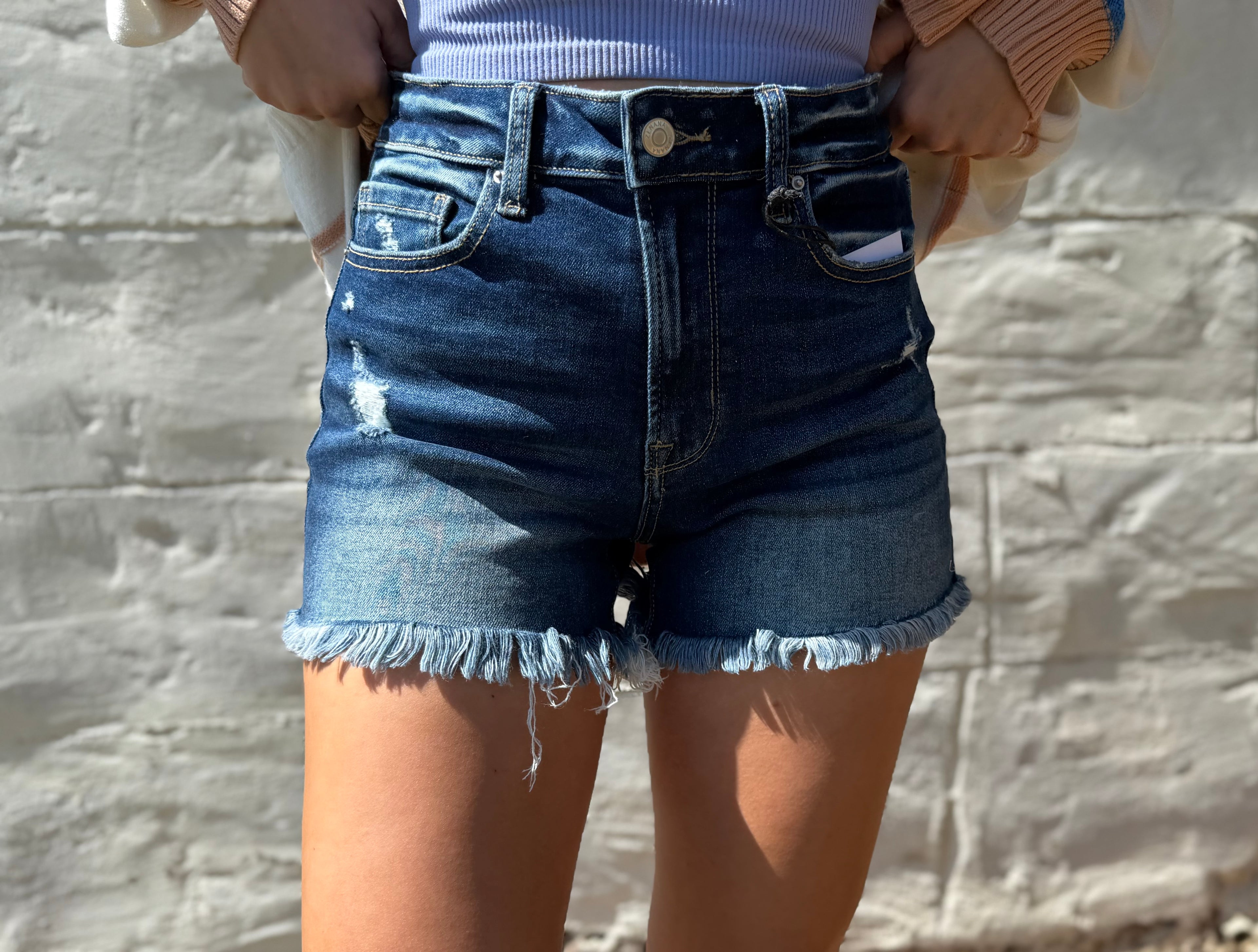 Coming Together Denim Frayed Shorts