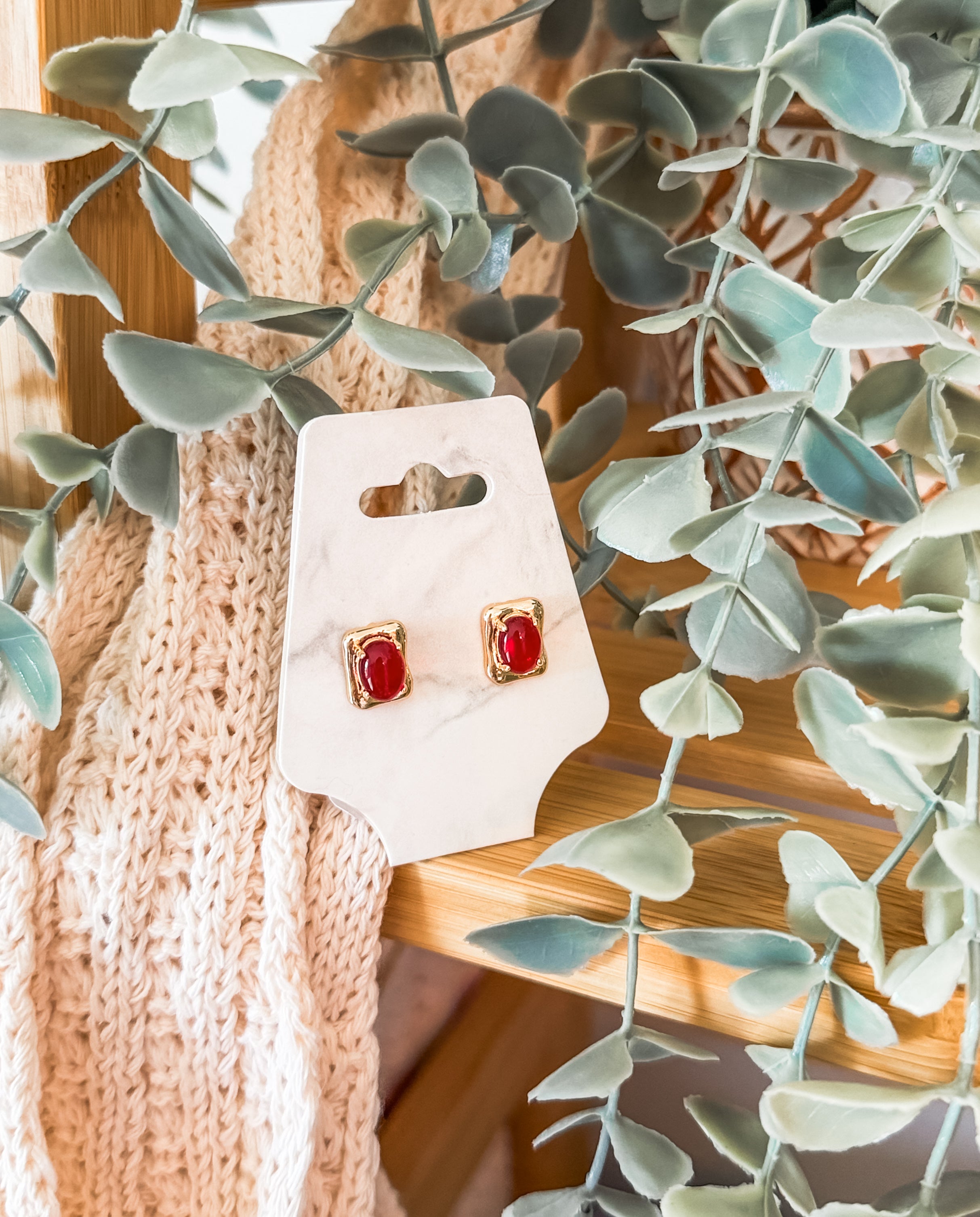 Pop of Color Studs Fuschia Earrings
