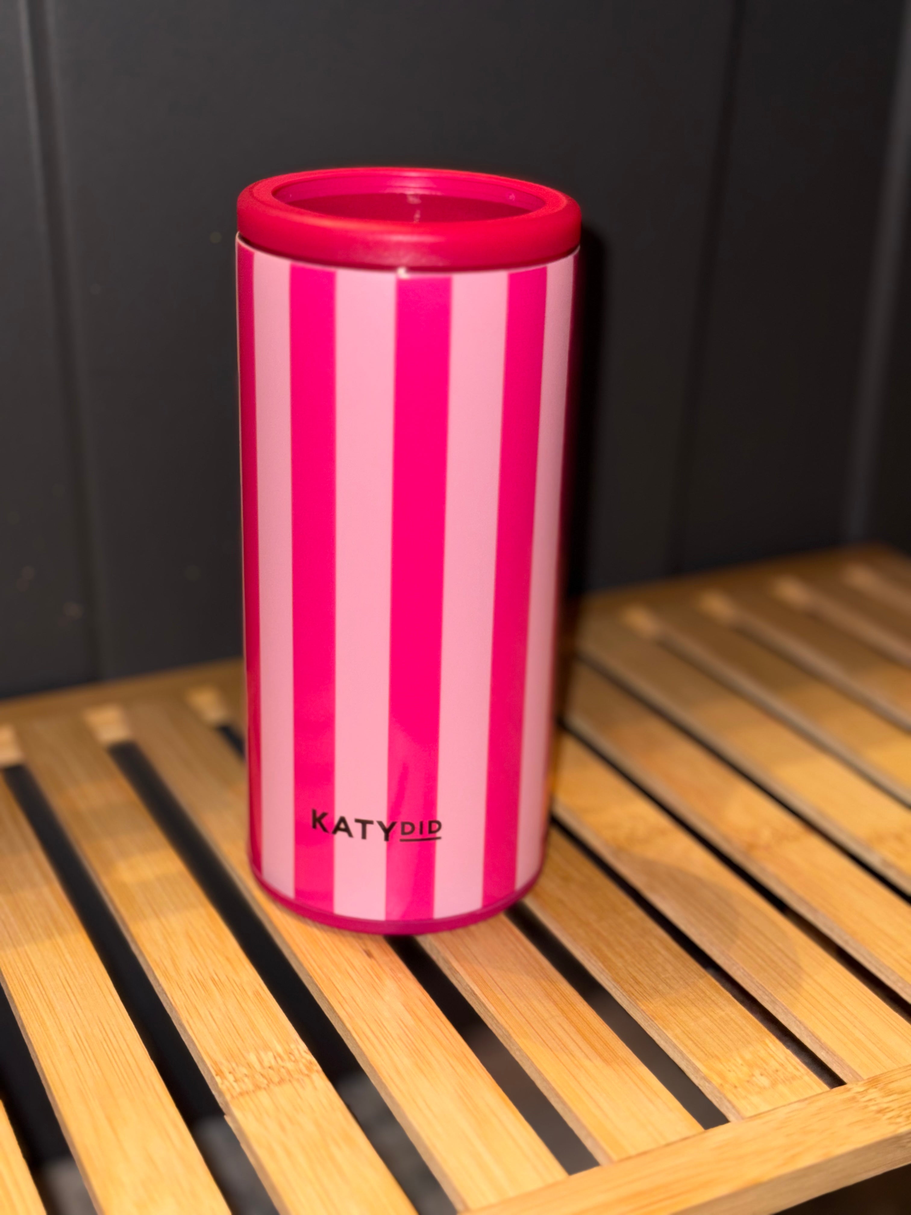 Pink and Hot Pink Striped Can Insulator