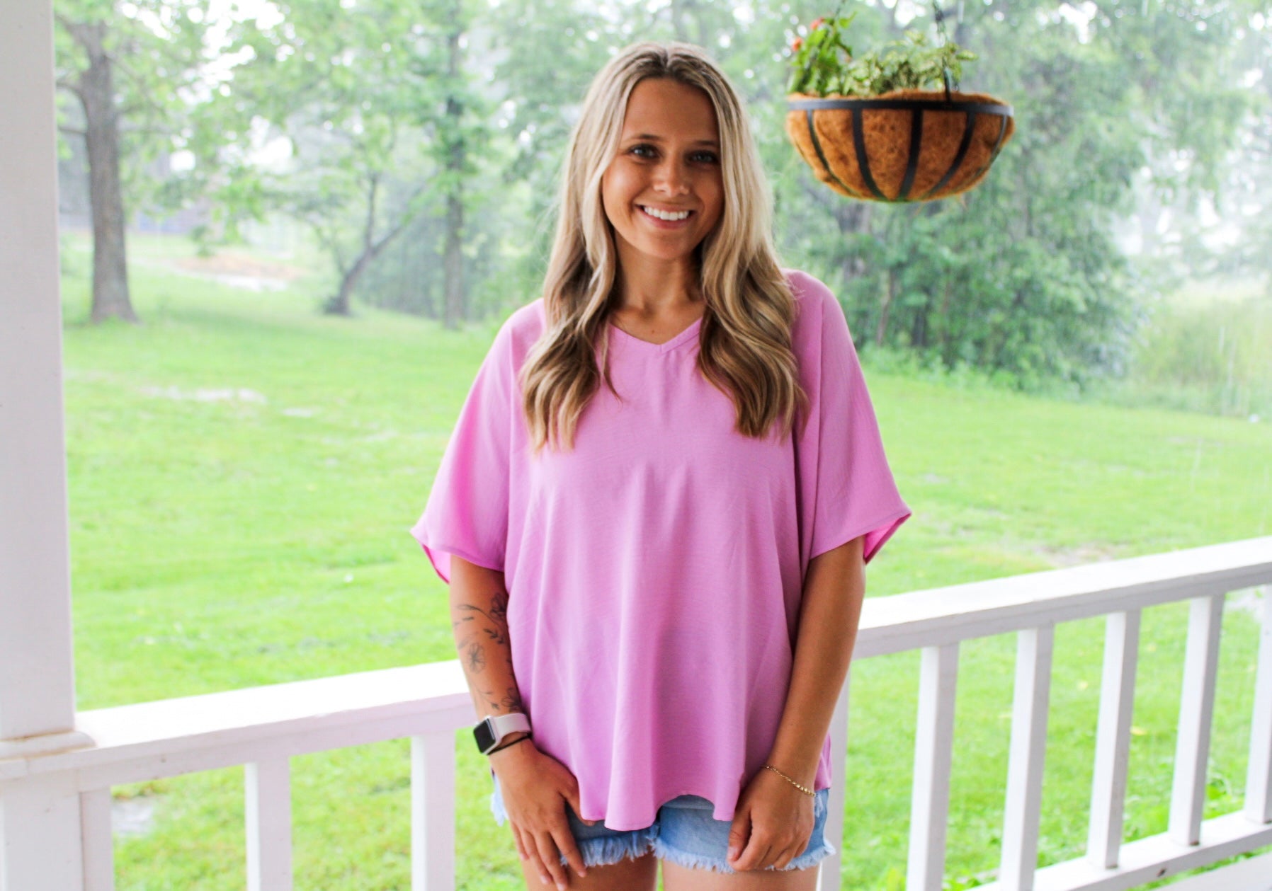 Light as a Breeze Short Sleeve Top - Mauve