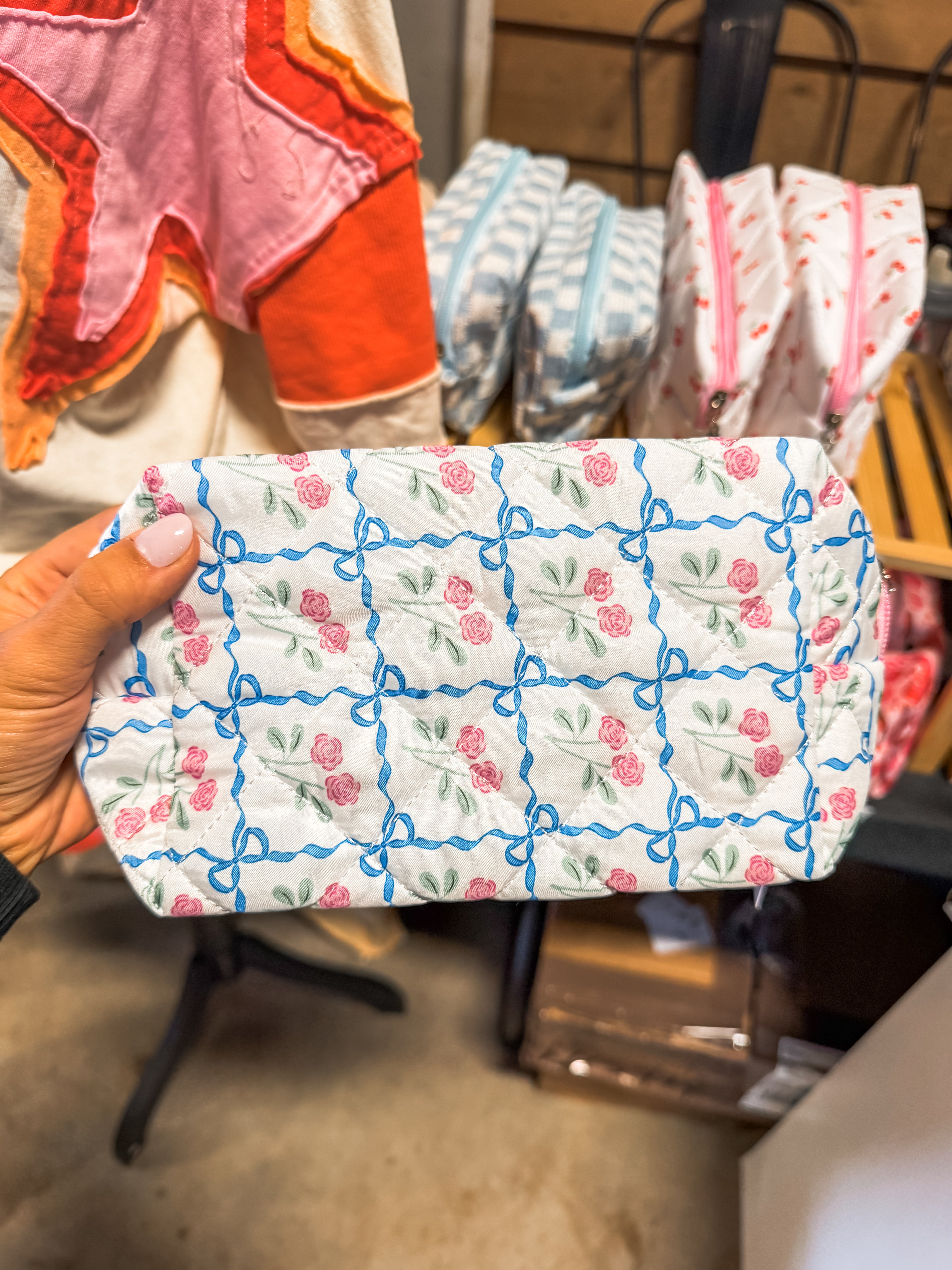 Rose Floral Cosmetic Bag