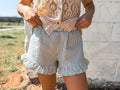 With the Breeze Green Stripe Shorts