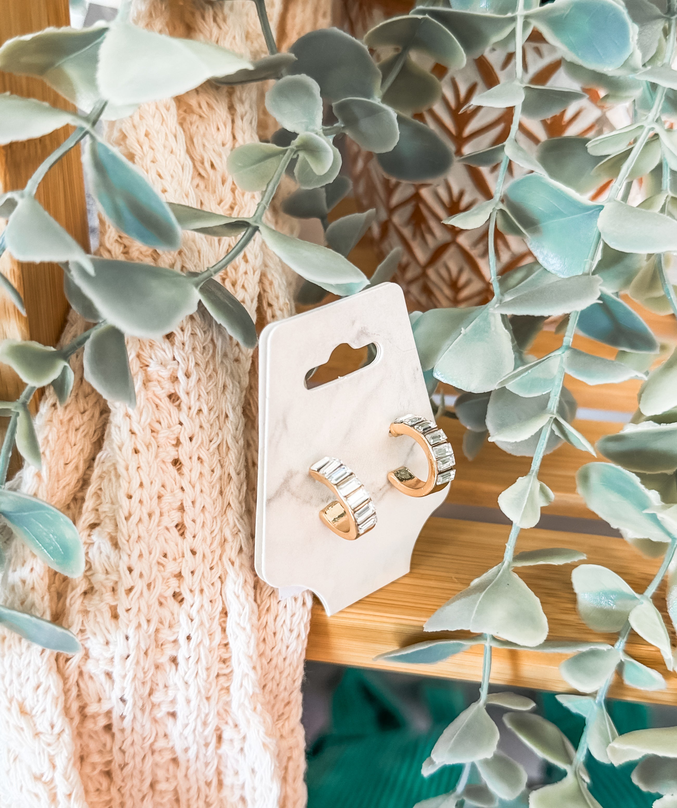 Glimmering Smile Hoop Earrings