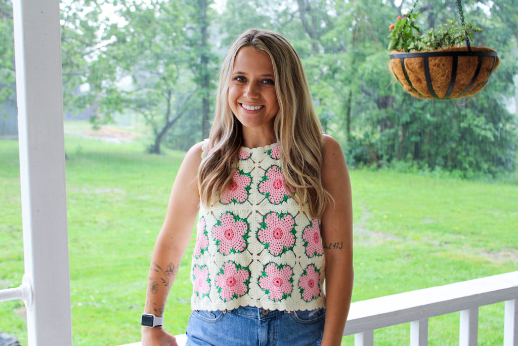 Blush Blossom Crochet Top