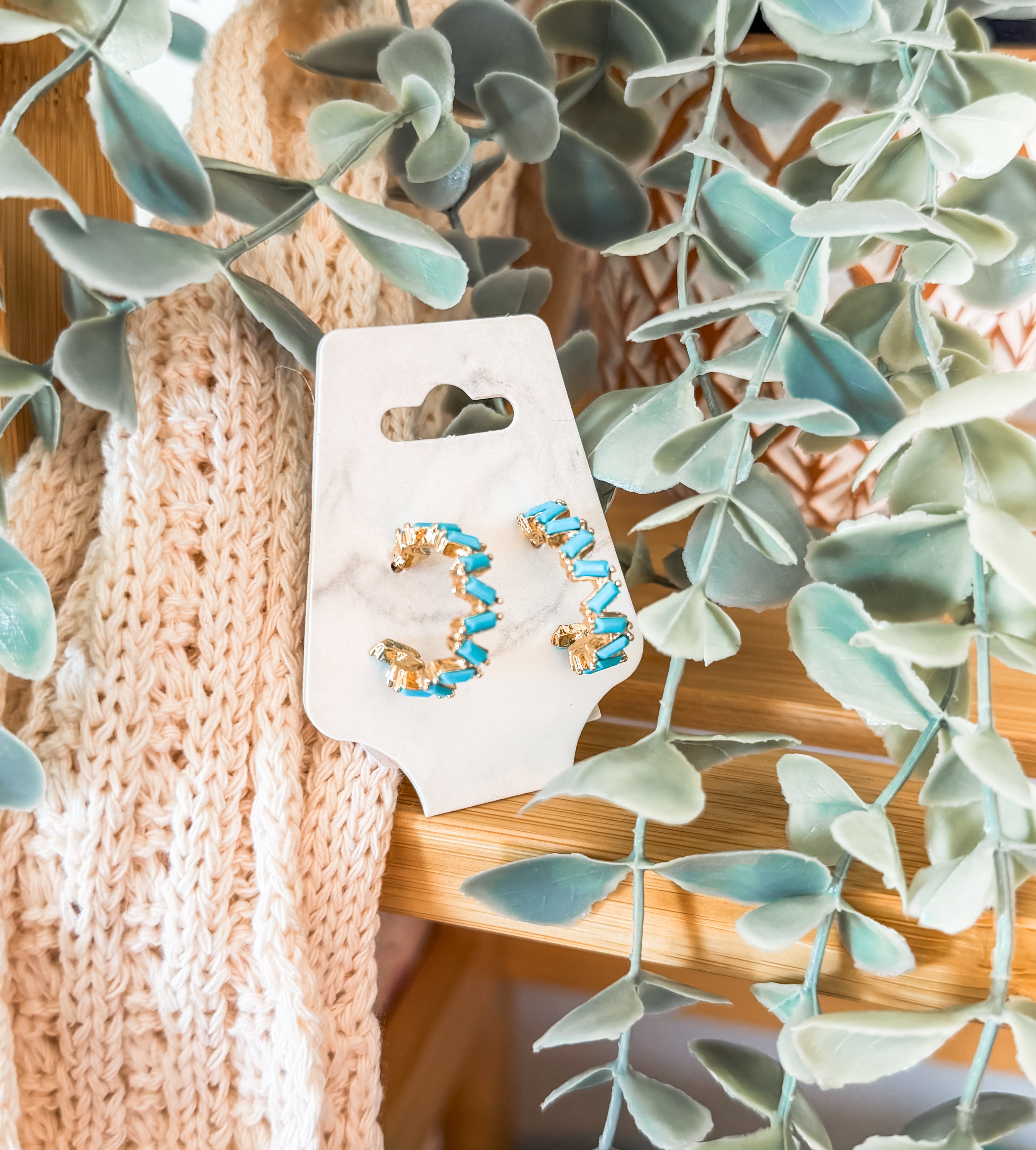 Turquoise Tide Hoop Earrings