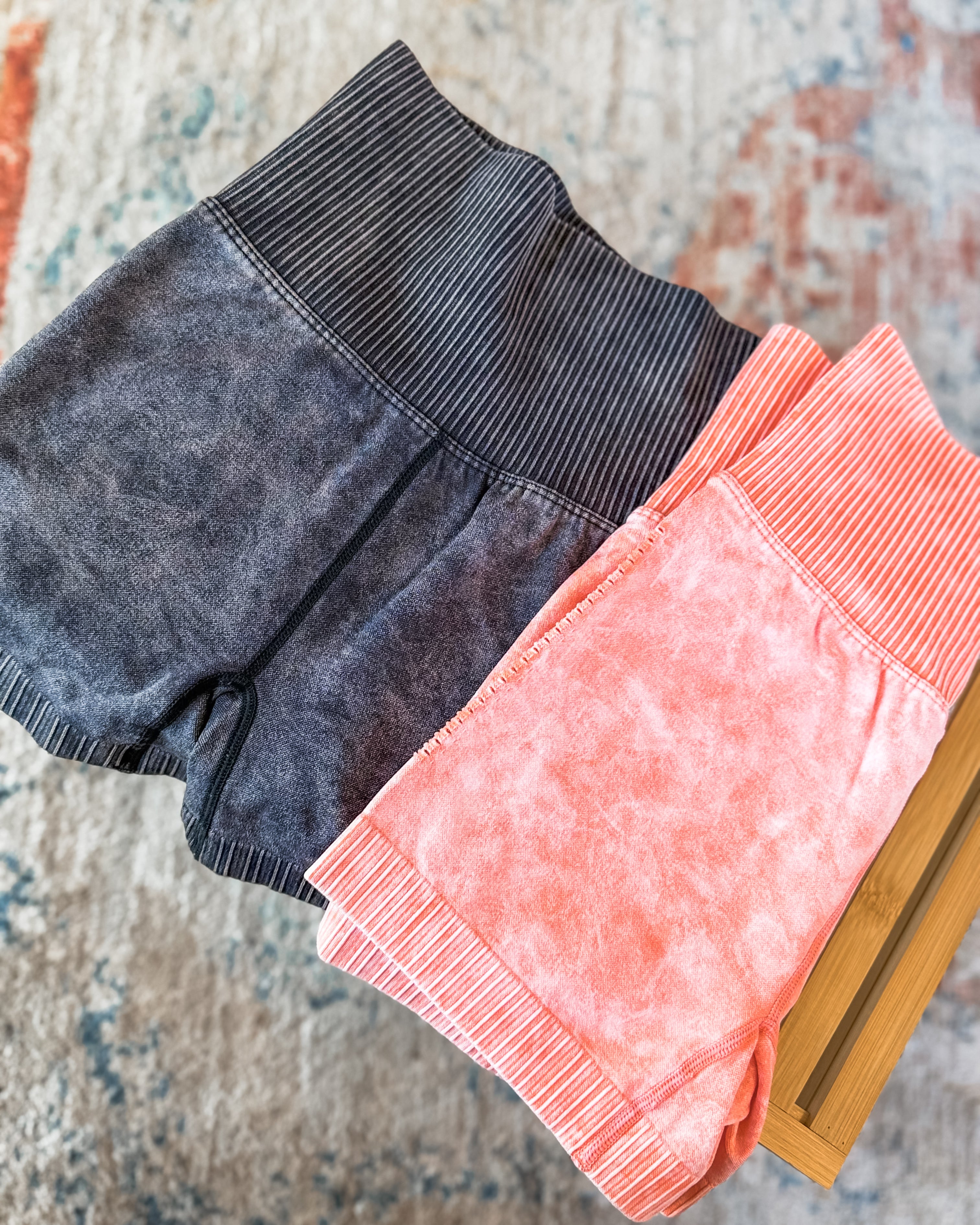 Practice Run Coral Biker Shorts