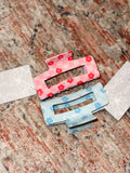 Daisy Checkered Claw Clip - Blue