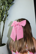 Checkered Bow Ribbon Hair Clip