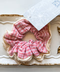 Pink Checkered Scrunchie