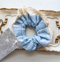 Blue Checkered Scrunchie