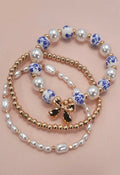 Porcelain and Pearls Bracelet Set