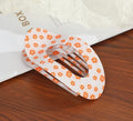 Jumbo Lay Flat Oval Hair Clip - Flower