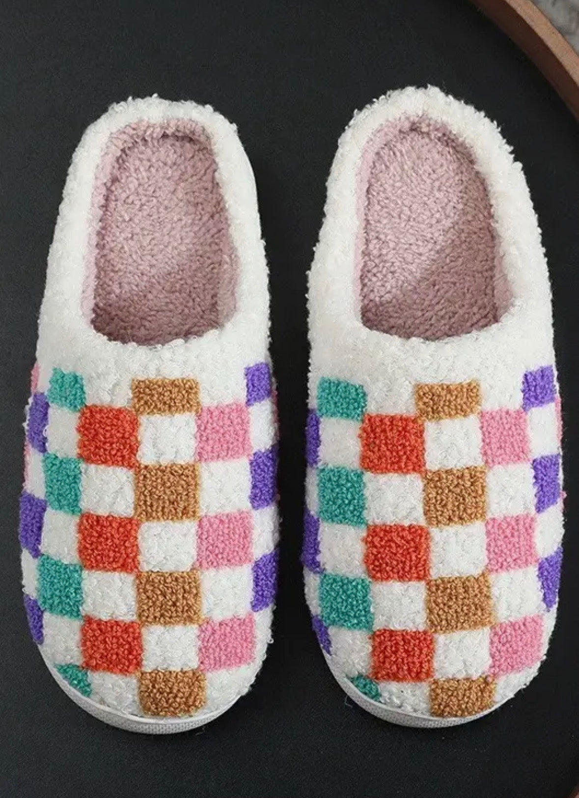 Rainbow Checkered Slippers