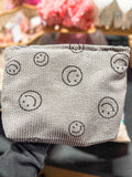 Charcoal Smiley Cosmetic Bag